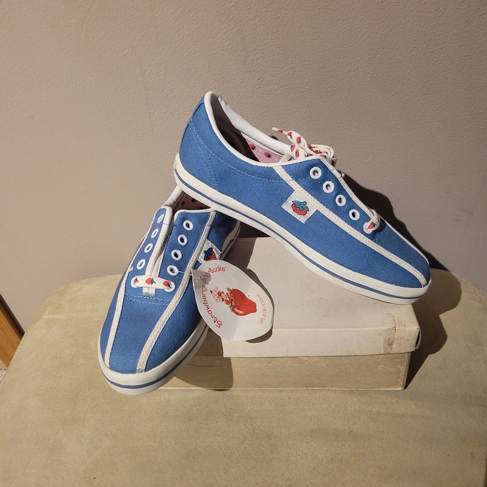 Blue Canvas Strawberry Short Cake  Sneakers